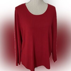 Chico’s red zipper back sweater